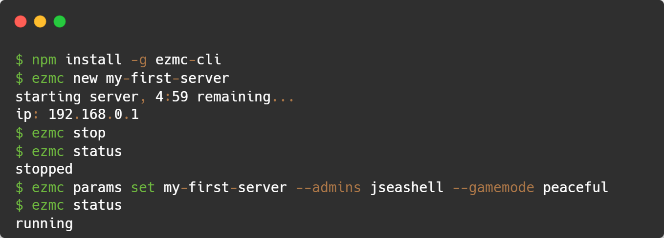 Terminal example
